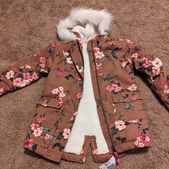 Children's Place Girls Brown and Pink Jacket - Picture 1 of 6